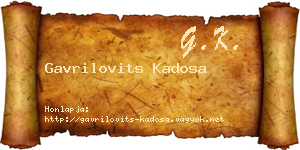 Gavrilovits Kadosa névjegykártya